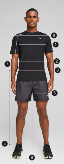 Men's Converse body measurement guide