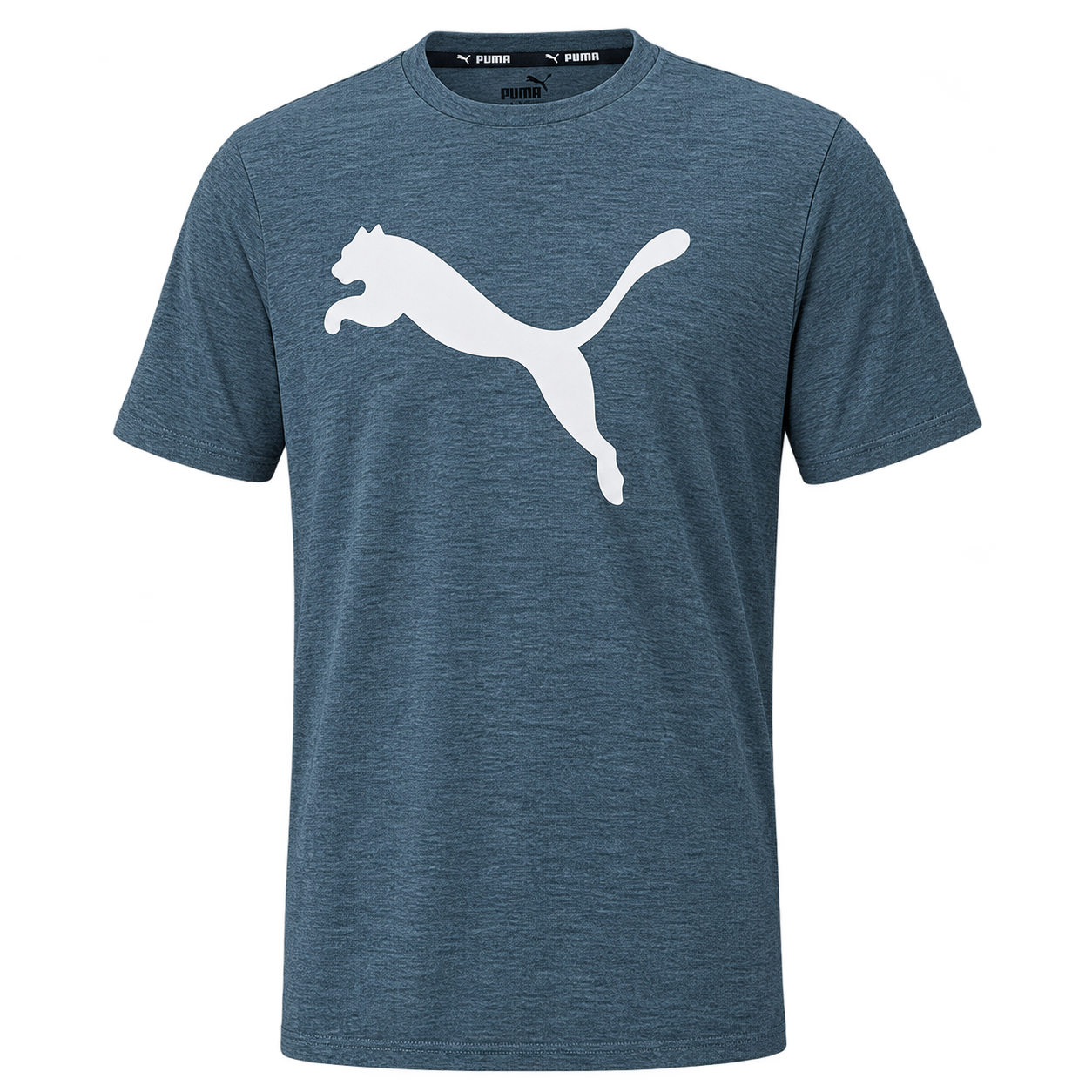 Puma Teal Heather Logo T-Shirt PUMA Train Fav Heather Cat Tee - Image 1